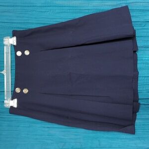 The Limited Preppy Nautical navy blue pleated a-line skirt size S